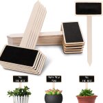 Kalanka - lot de 30 tiquettes de plantes en bois noir, marqueur de planche noire, de type t, piquets ...