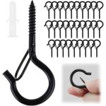 Kalanka - ® 30 pi�ces crochets a vis, crochets noirs a visser, piton a visser, pour paniers a plantes, ...
