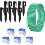Kalanka - 3m câble périphérique + 5x connecteur + 10x piquets de terre pour fixation, kit d`accessoires ... Kalanka - 3m câble périphérique + 5x connecteur + 10x piquets de terre pour fixation, kit d`accessoires ...
