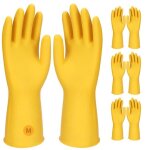 Kalanka - lot de 4 paires de gants de m�nage en caoutchouc jaune extra �pais, r�utilisables, imperm�ables, ...
