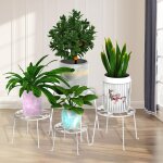 Kalanka - lot de 4 tabourets de fleurs en métal pour l'intérieur, blanc, banc de fleurs, pot de fleurs, ... Kalanka - lot de 4 tabourets de fleurs en métal pour l'intérieur, blanc, banc de fleurs, pot de fleurs, ...