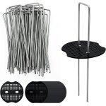 Kalanka - 40 piquet de fixation toile de paillage avec 40 rondelles sardine, 15 cm piquets de jardin ... Kalanka - 40 piquet de fixation toile de paillage avec 40 rondelles sardine, 15 cm piquets de jardin ...