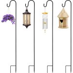Kalanka - 4pcs crochets de berger, 100cm crochet de jardin r�glable en m�tal, crochet de suspension ext�rieur ...