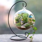 Kalanka - lot de 5 vases en verre pour plantes en fer  suspendre pour la dcoration de la maison ou ...
