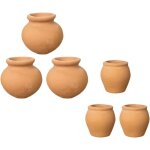 Kalanka - lot de 6 mini pots en terre cuite pour succulentes, 3 grands et 3 moyens, idal pour bureau ...