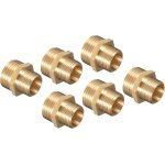Kalanka - 6 paquet mle filetage tuyau raccord - hex g3 / 8 x g1 / 2 mle filetage tuyau raccord, rapide ...