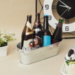 Kalanka - lot de 6 petits pots de fleurs ovales galvaniss avec poigne en mtal galvanis - pot de fleurs ...