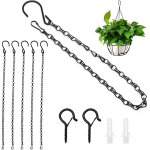 Kalanka - 6 pices chanes de suspension 50 cm, chaine noire metal suspension avec 2 crochets mural, ...