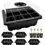 Kalanka - 6 pièces mini serre pour semis avec couvercles, plateau de semis 12 cellules réutilisables ... Kalanka - 6 pièces mini serre pour semis avec couvercles, plateau de semis 12 cellules réutilisables ...