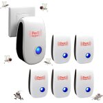 Kalanka - lot de 6 repulsif ultrason double frquence - anti souris & moustiques - couverture 360 sans ...