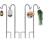 Kalanka - 90cm crochets de berger pour jardin, 4 pièces crochets de jardin en métal, pour cages à oiseaux, ... Kalanka - 90cm crochets de berger pour jardin, 4 pièces crochets de jardin en métal, pour cages à oiseaux, ...
