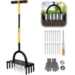 Kalanka - arateur gazon, 96cm arateurs gazon manuels avec outil de nettoyage, arateur de pelouse manuel ...