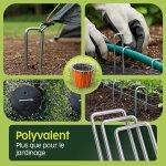 Kalanka - agrafes de jardin 200 pcs + 32 rondelles ¿ sardines de fixation pour sol dur, piquets de jardin, ... Kalanka - agrafes de jardin 200 pcs + 32 rondelles ¿ sardines de fixation pour sol dur, piquets de jardin, ...