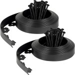 Kalanka - bordure de jardin en plastique flexible 20 mtres, hauteur 5cm - avec 60 piquets d'ancrage ...