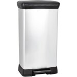 Kalanka - curver decobin - poubelle rectangulaire  pdale, 50l - fermeture douce - aspect mtal - pour ...