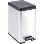 Kalanka - curver slim bin - poubelle rectangulaire à pédale 25l - fermeture douce - aspect métal - pour ... Kalanka - curver slim bin - poubelle rectangulaire à pédale 25l - fermeture douce - aspect métal - pour ...