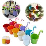 Kalanka - ensemble de 10 pots de fleurs en mtal vase suspendu panier  planter sans trou de drainage, ...