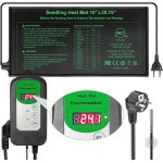 Kalanka - ensemble de tapis chauffant et thermostat pour semis, 10  x 20. 75  tapis chauffant pour semis ...