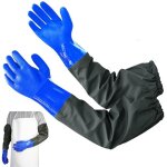 Kalanka - gants d'�tang, 70 cm gants en caoutchouc imperm�ables, reusable pond gloves, gloves with fabric ...