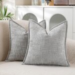 Kalanka - housse de coussin 45x45 cm moderne en chenille douce taie d'oreiller d�coratives el�gant pour ...