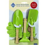 Kalanka - kit de jardinage pour enfants avec 2 pelles, 1 rteau, 1 paire de gants, gar1, vert
