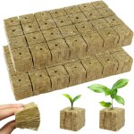 Kalanka - laine de roche blocs cubes de culture soilless 56pcs bouchons de plantes en laine 4x4x4cm hydroponiq ...