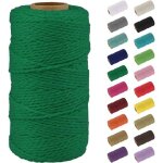 Kalanka - macrame corde 2mm x 100m, naturel fil macram� fil de coton ficelle corde, diy cordelette pour ...