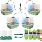 Kalanka - mini serre pour plantes 4 pièces, bac à semis avec led lumière serre pour semis, universel ... Kalanka - mini serre pour plantes 4 pièces, bac à semis avec led lumière serre pour semis, universel ...