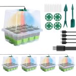 Kalanka - mini serre pour plantes, lot de 4 pièces de germination à 48 cellules serre interieur mini ... Kalanka - mini serre pour plantes, lot de 4 pièces de germination à 48 cellules serre interieur mini ...