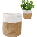 Kalanka - panier en coton tiss� avec doublure pour plantes d'int�rieur, pots de fleurs en corde de coton, ...