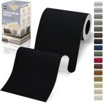 Kalanka - pi�ce autocollante en tissu, 10 x 200 cm tissu toile autocollant, noir, pi�ce de toile imperm�able ...
