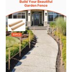 Kalanka - piquets de clture jardin en bois, lot de 50, poteaux bois  pointe 19, 05 x 19, 05 x 914, ...