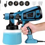 Kalanka - pistolet a peinture, 800w hvlp pistolet a peinture electrique, 4 buses en cuivre et 3 motifs, ...