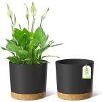 Kalanka - pots de fleurs de 20cm, jardinires modernes avec trous de drainage et soucoupe dtachable, ...