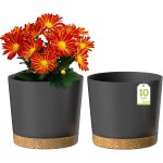 Kalanka - pots de fleurs de 25cm, jardinires modernes avec trous de drainage et soucoupe dtachable, ...