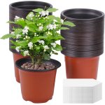 Kalanka - pots de fleurs en plastique, 100 pcs 10cm pots de fleurs avec 100 etiquettes, conteneur de ... Kalanka - pots de fleurs en plastique, 100 pcs 10cm pots de fleurs avec 100 etiquettes, conteneur de ...