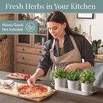 Kalanka - lot de pots à herbes aromatiques avec plateau pour intérieur ou extérieur, pots décoratifs ... Kalanka - lot de pots à herbes aromatiques avec plateau pour intérieur ou extérieur, pots décoratifs ...