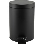 Kalanka - poubelle salle de bain 3l  pdale, petite poubelle noire inox pour wc / bureau / chambre, ...