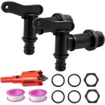 Kalanka - robinet cuve plastique, lot de 2 robinet recuperateur eau de pluie, 3 / 4  adaptateur robinets ...