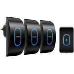 Kalanka - sonnette sans fil exterieur etanche avec 3 r�cepteurs, ip65 etanche carillon, port�e de 400m, ...