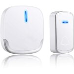 Kalanka - sonnette sans fil extrieur etanche ip44, sonnette de porte 300 mtres de porte, kit de carillon ...