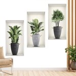 Kalanka - sticker muraux 3d plante de salon, autocollant mural vase 3d, sticker mural de plantes vertes, ... Kalanka - sticker muraux 3d plante de salon, autocollant mural vase 3d, sticker mural de plantes vertes, ...