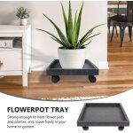 Kalanka - support carr pour pot de fleurs avec roulette en rsine pour chariot de fleurs, soucoupe, ...