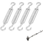 Kalanka - tendeur c�ble inox m5 ¿ 4 pi�ces tendeur crochet et ?il ¿ 304 acier inoxydable r�glable 12, ...