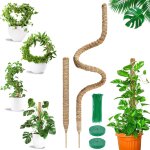 Kalanka - tuteur plante grimpante, 160cm & 60cm tuteur monstera, support de plante tuteur coco, pliable ...