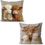 Kalanka - vache housse de coussin 2 pi�ces housse de coussin pour canap� vache highland imprim� taie ...