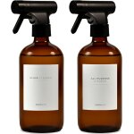 Kalanka - vaporisateur en verre - 500 ml ambre lot de 2 avec 16 tiquettes - pulverisateur - spray vide ...