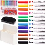 Kalqz - lot de marqueurs magntiques effaables a sec12 couleurs + 1 support + 1 gomme