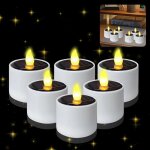 Kalsw - 6pcs bougies led solaire rechargeable, bougies chauffe - plat vacillantes, etanche decorative ...