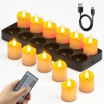 Kalsw - bougie chauffe plat led rechargeable avec tlcommande, 12pcs fausses bougies a led flamme vacillante ...